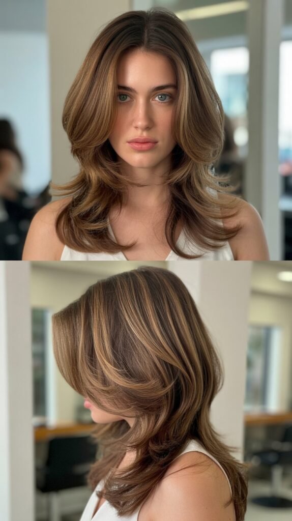 Dramatic Face-Framing with Long Back