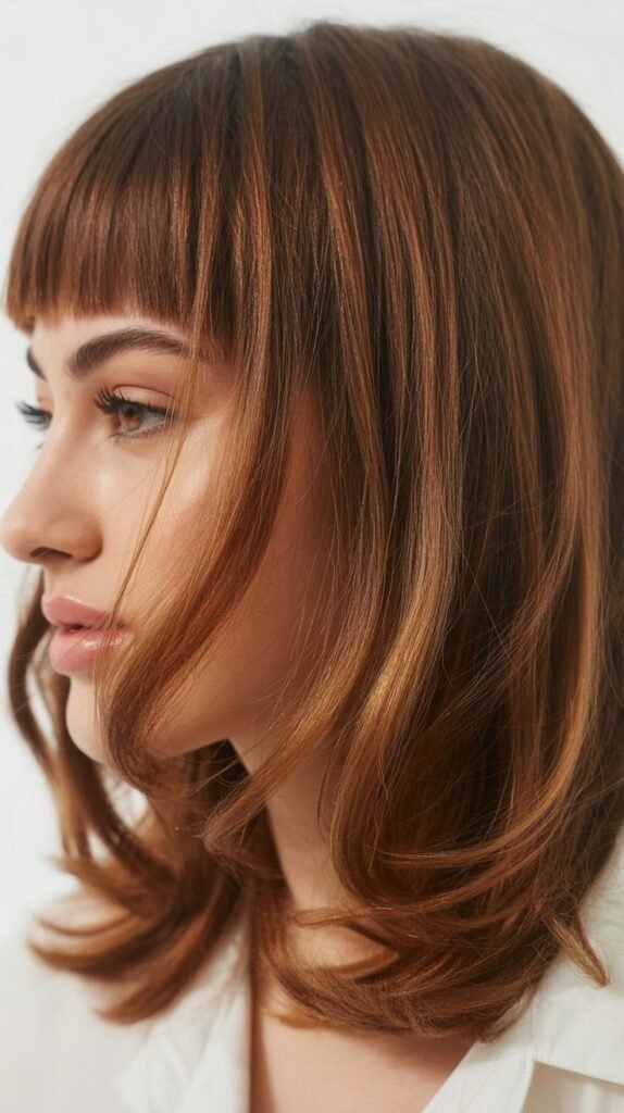 Micro Fringe with Layered Medium Hair