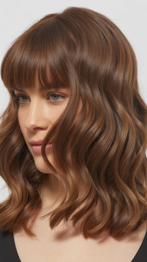 Wavy Layers with Blunt Bangs