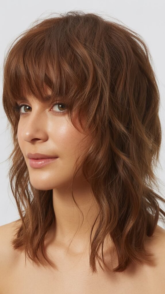 Messy Textured Bangs for Lived-In Appeal
