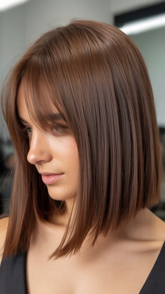 Blunt Midi with Soft Fringe