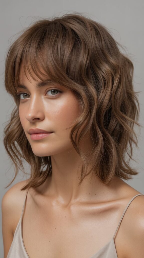 Choppy Bangs with Textured Waves