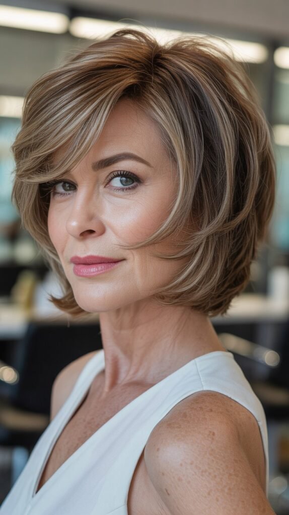  Tousled Bob with Choppy Bangs for Casual Confidence