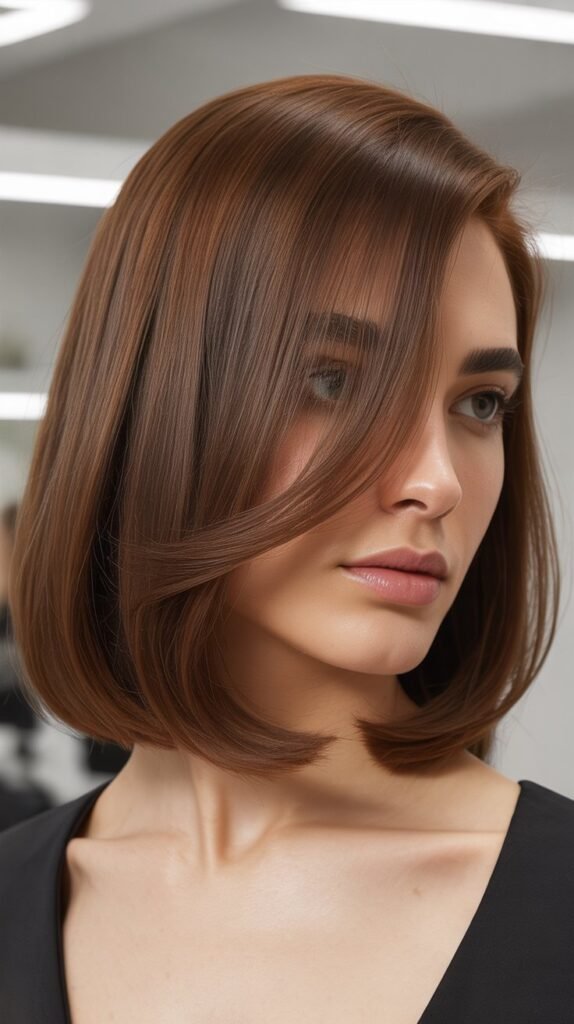 Blunt Cut Bob with Angled Side Bangs