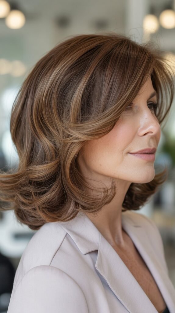 Layered Bob with Beach Waves