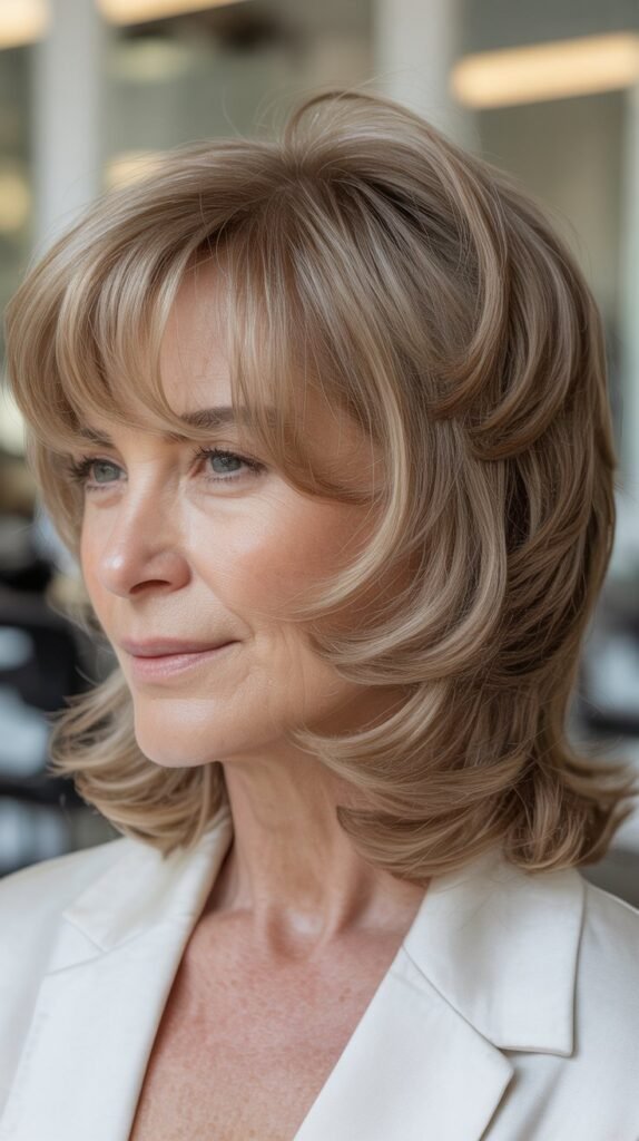 The Layered Shag with Curtain Bangs