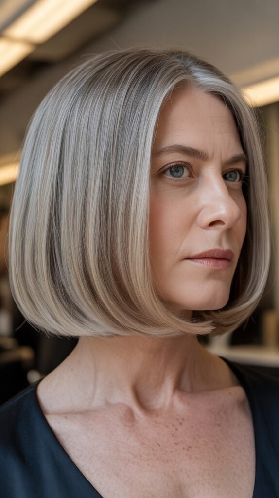 Precision Blunt Bob at Jawline