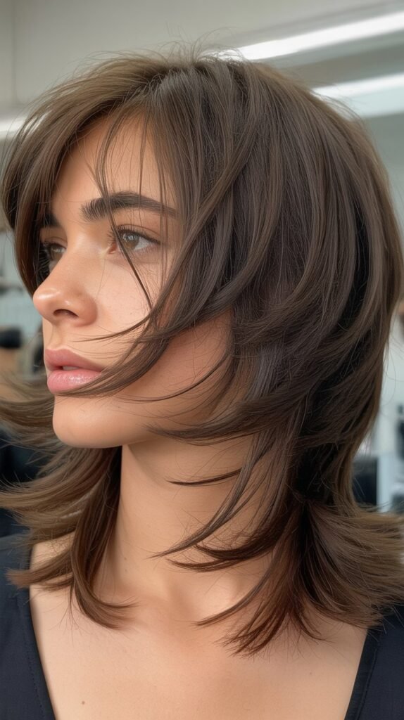 Shaggy Textured Layers with Wispy Side Fringe