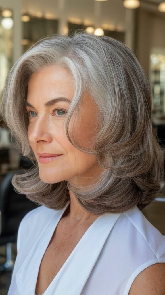 Layered Medium Bob with Side Part