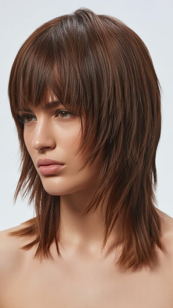 Medium Length with Edgy Choppy Fringe