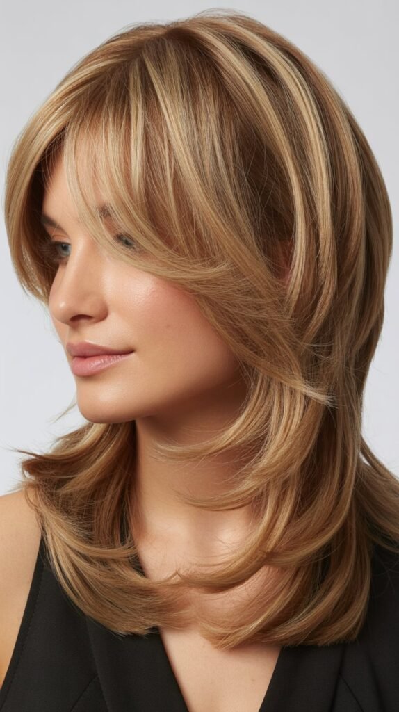 V-Cut Layers with Side Bangs