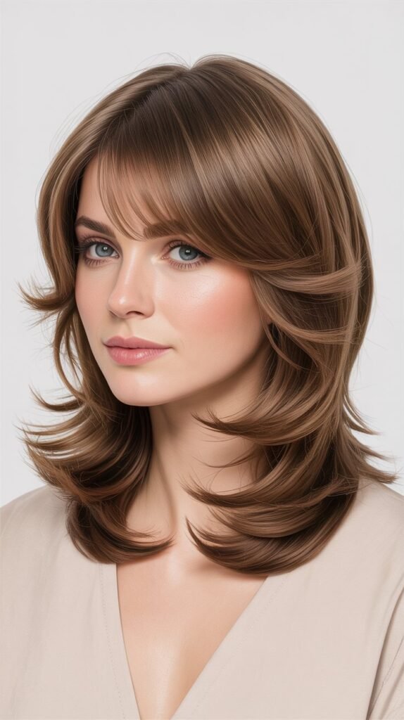 Center-Parted Bangs with Long Layers