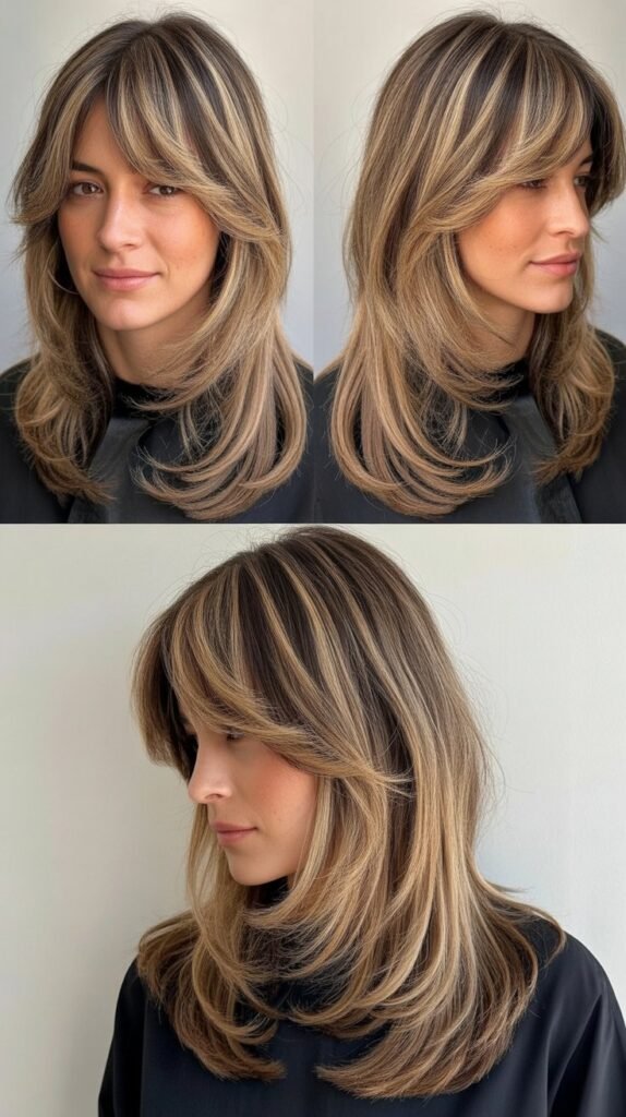 Curtain Bangs with Long Layers