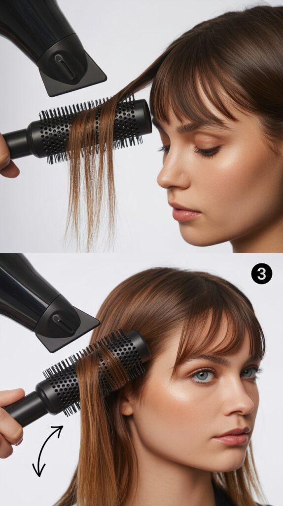 Styling Wispy Bangs with a Round Brush