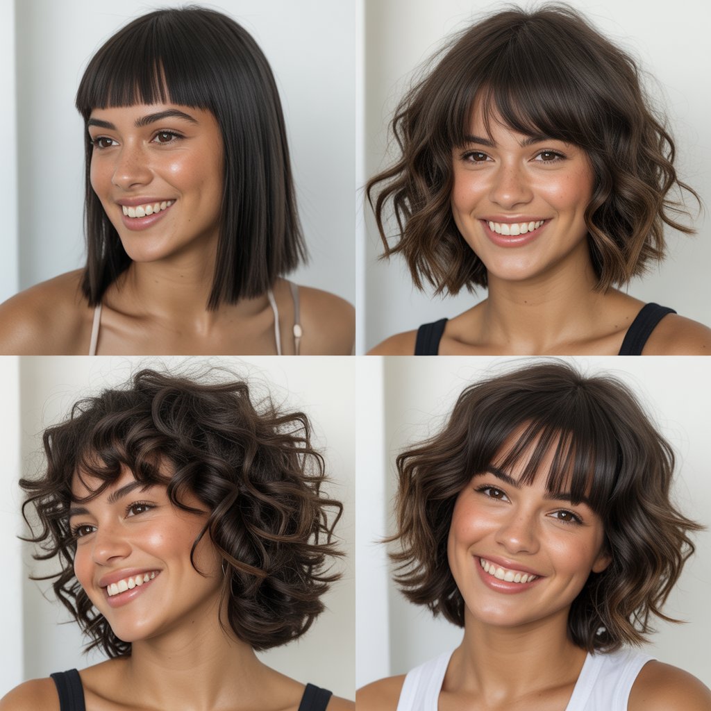 Edgy Lob with Razor-Cut Bangs