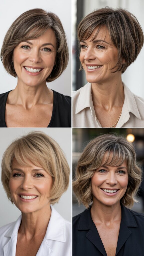 37 Fresh Short Bob Ideas for Women 50+ with Delicate Hair 27 Bob with Micro Bangs