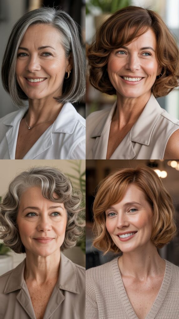 42 Soft and Elegant Bob Styles for Fine, Thin Hair After 50 1 Classic Chin-Length Bob