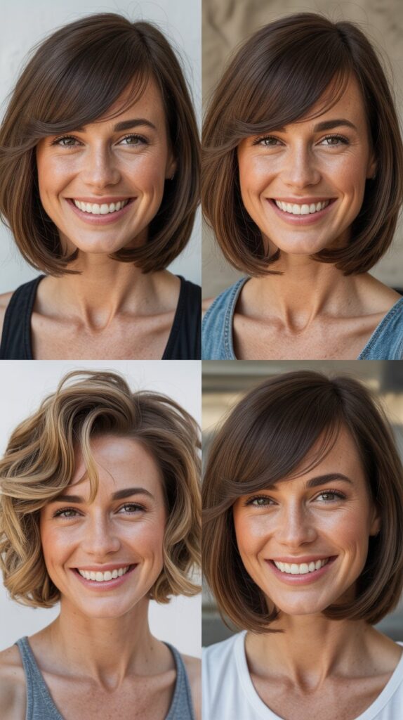  Side-Swept Bangs with Graduated Bob Layers