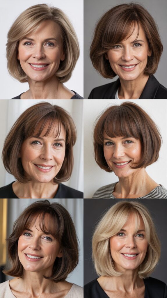 Bob with Curtain Bangs