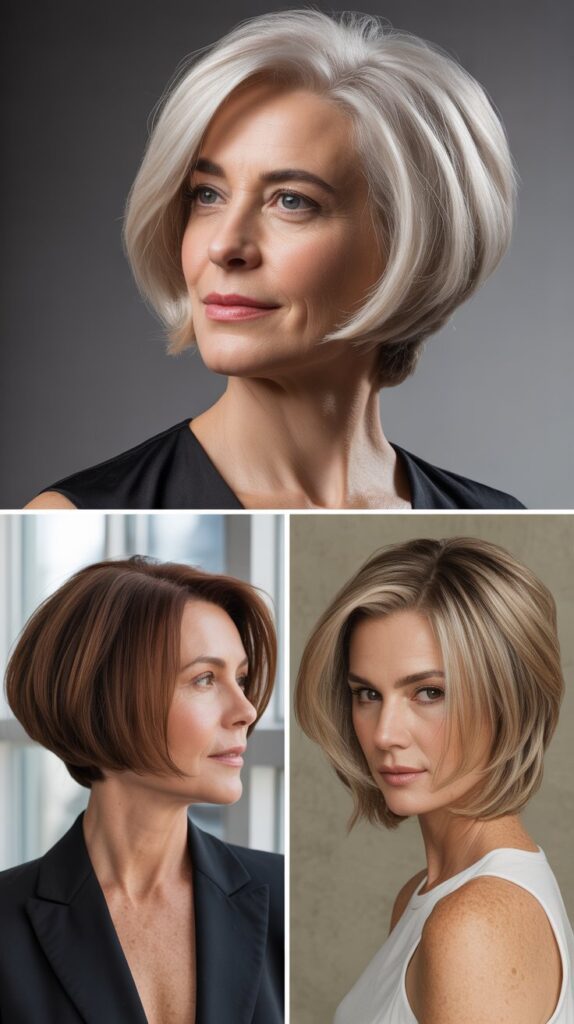 27 Short Bob Hairstyles for Women Over 50 with Fine Hair That Look Full 9 The Inverted Bob