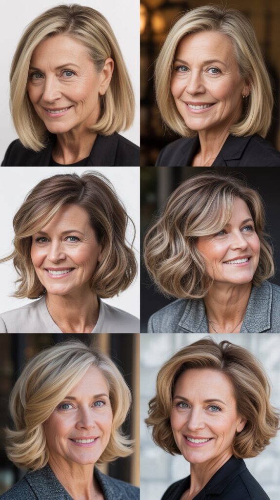30 Easy-Care Haircuts for Women Over 50 That Still Look Chic 21 The Angled Lob