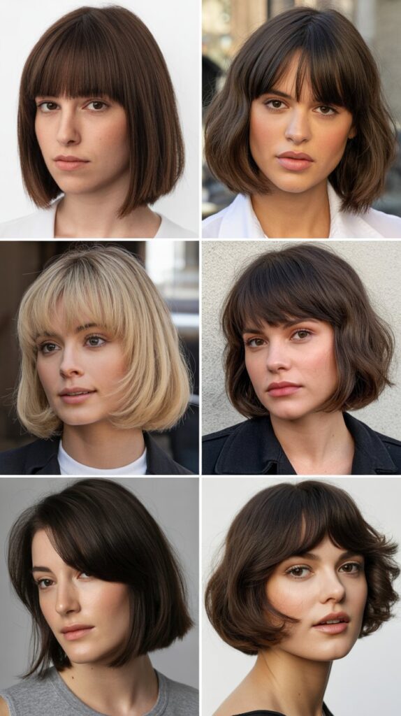 51 Best Haircuts for Thick Hair (Layered, Medium, Shoulder-Length) 10 Chin-Length Bob with Bangs