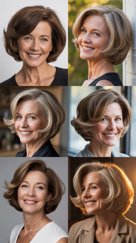 27 Short Bob Hairstyles for Women Over 50 with Fine Hair That Look Full 26 The Bob with Flipped Ends