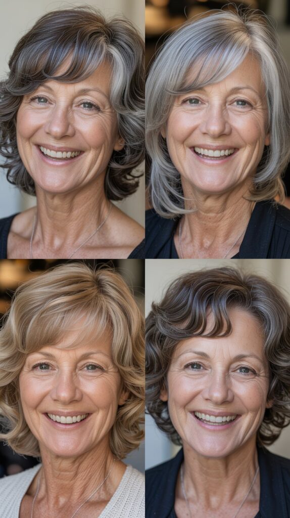 27 Must-Try Hairstyles for Women Over 60 with Fine Medium-Length Straight Hair 2 Face-Framing Layered Cut