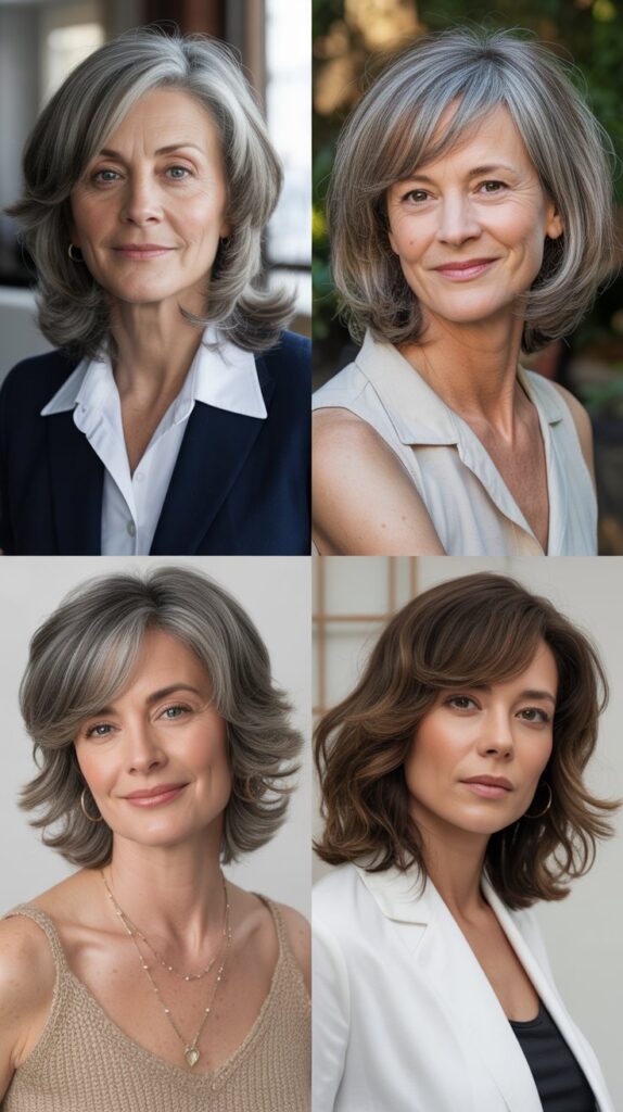 Long Side Bangs with Medium Layered Cut