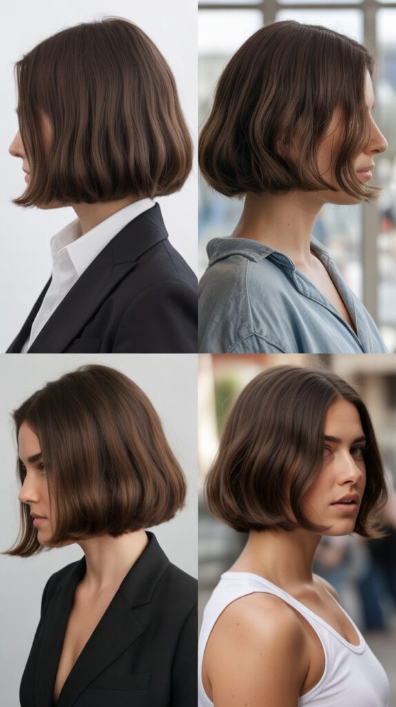 51 Best Haircuts for Thick Hair (Layered, Medium, Shoulder-Length) 28 Shoulder-Skimming Blunt Cut