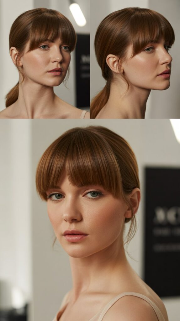 Collarbone Cut with Arched Bangs