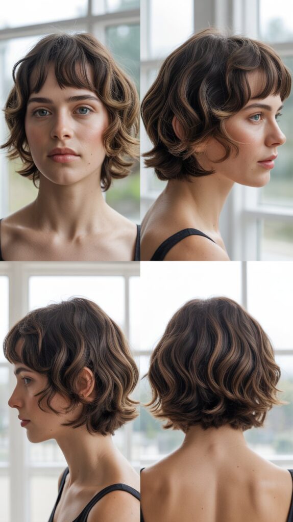 42 Medium Haircuts With Bangs for Thin Hair That Add Volume 26 Choppy Collarbone Cut With Arched Fringe