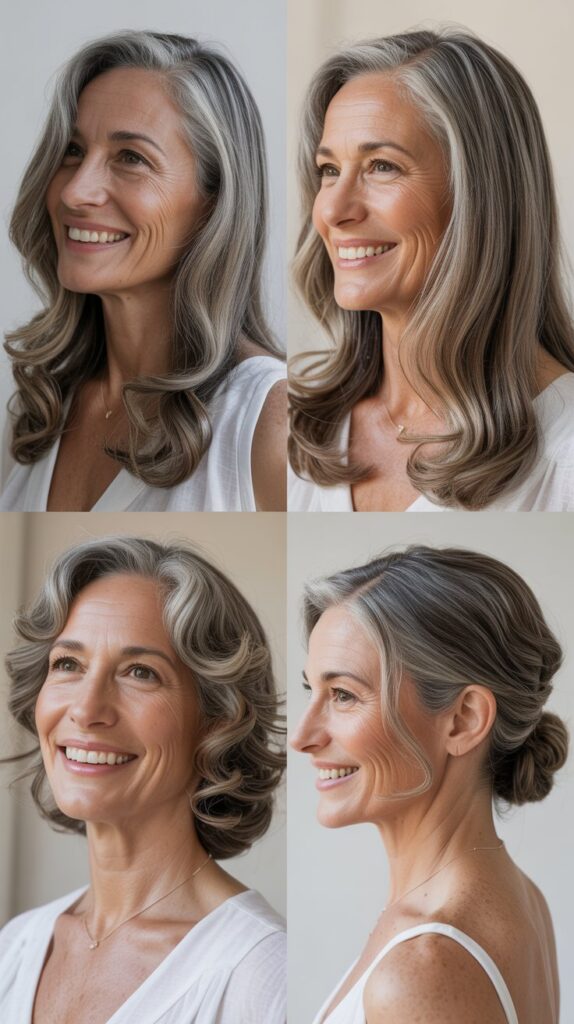 36 Youthful Sassy Long Hairstyles for Older Women That Still Feel Fresh 30 Long Side-Parted Waves