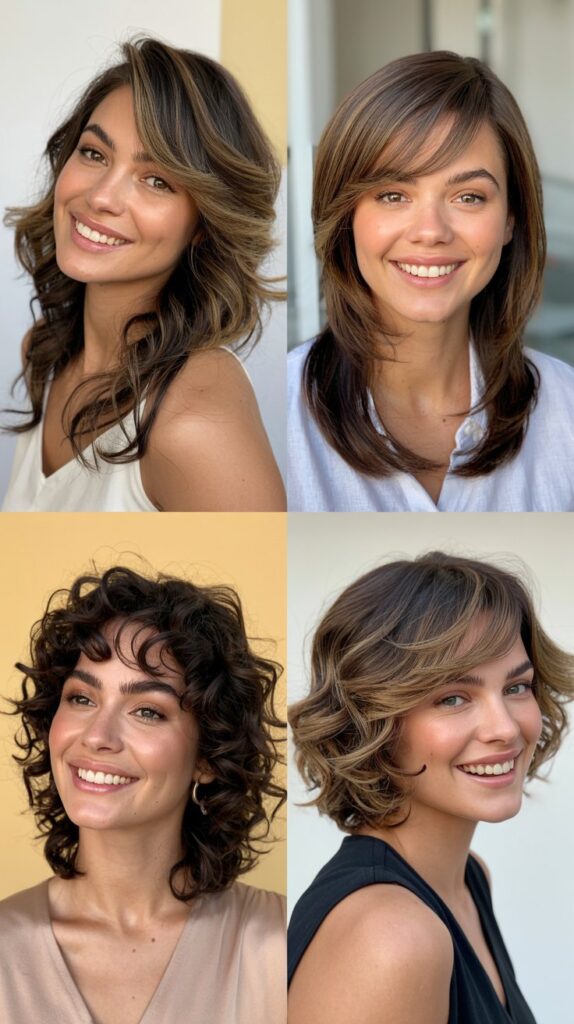 50 Long Layered Haircuts to Try—Front & Back Views 17 Side-Swept Layers