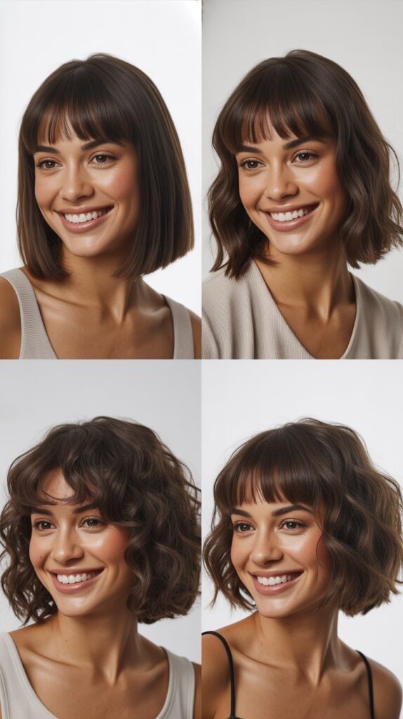 Blunt Lob with Micro Fringe