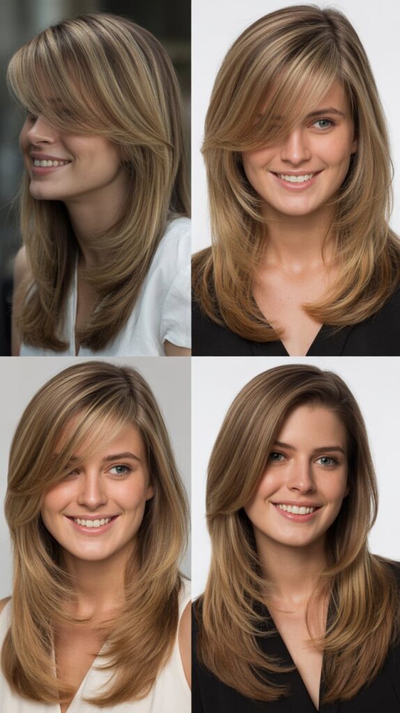 Long Layers With Side-Swept Bangs