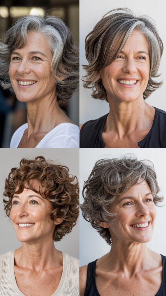 27 Must-Try Hairstyles for Women Over 60 with Fine Medium-Length Straight Hair 4 Choppy Layered Cut with Movement