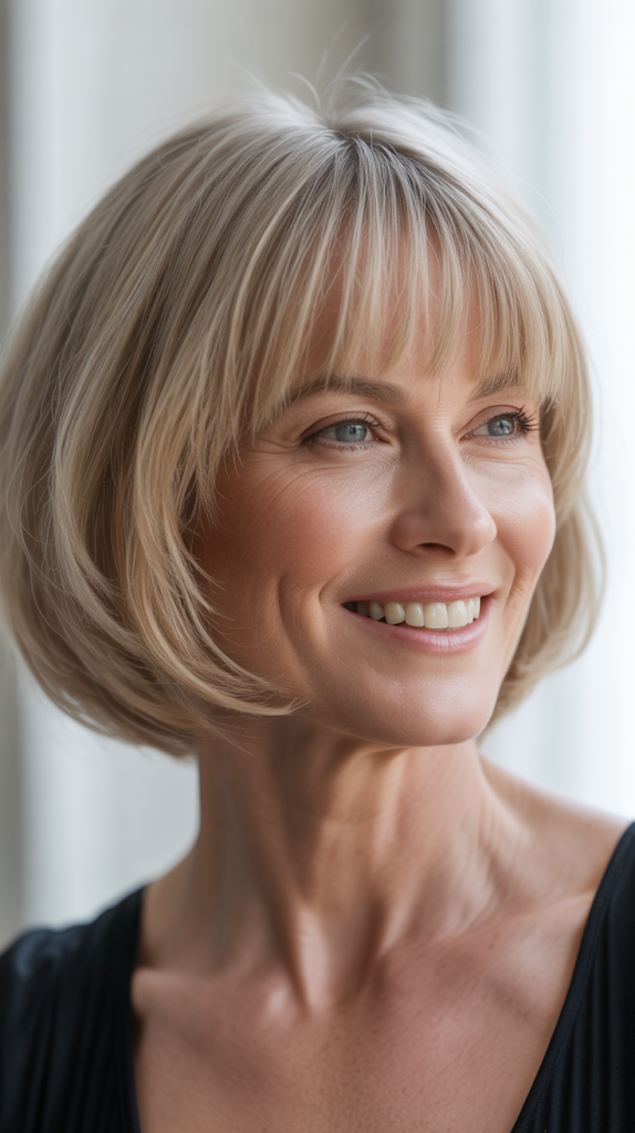 Blunt Bob with Heavy Bangs