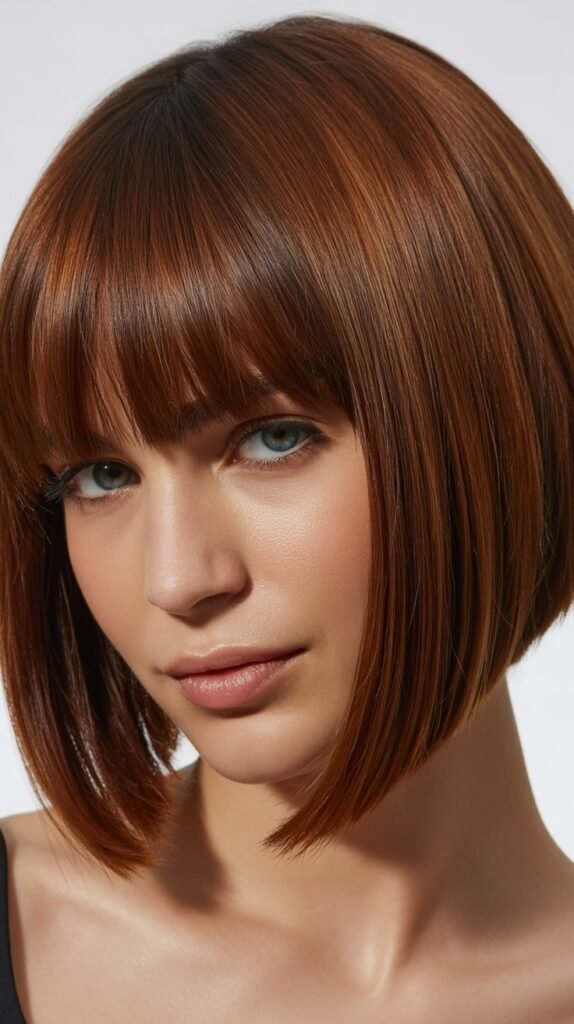 Stacked Bob With Full Bangs
