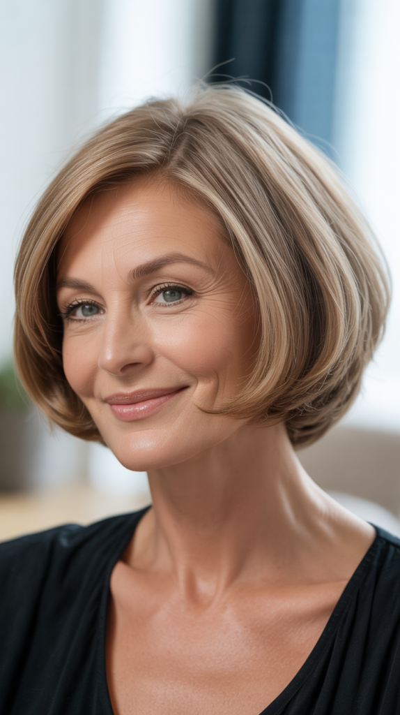 Rounded Bob with Volume at Crown