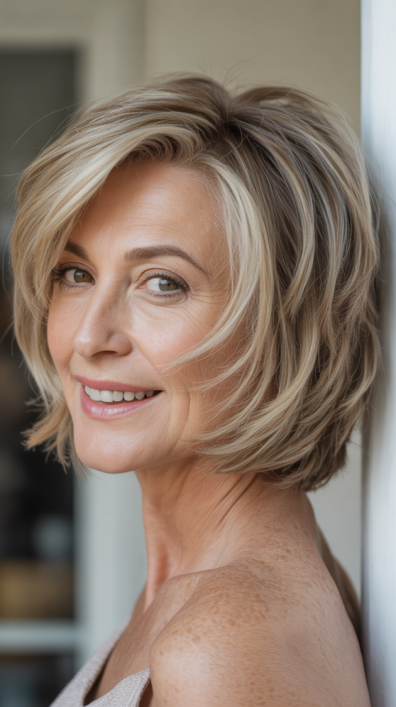  Textured Choppy Bob with Razored Ends