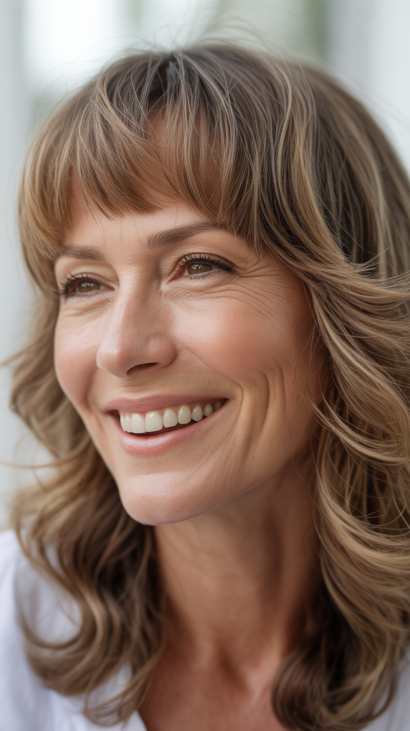 Effortlessly Low-Maintenance Bangs for Women Over 50