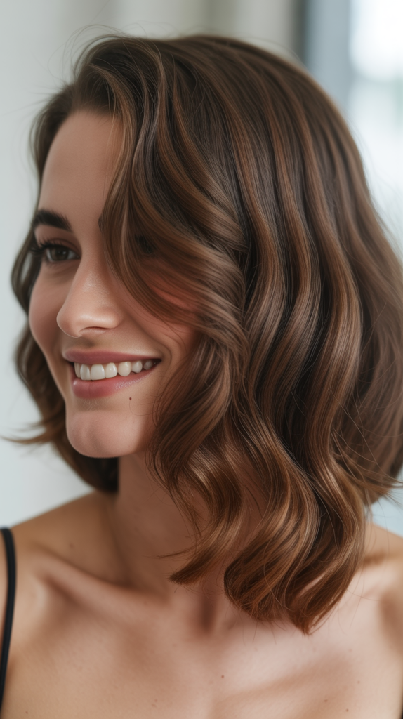 Deep Side Part with Voluminous Waves