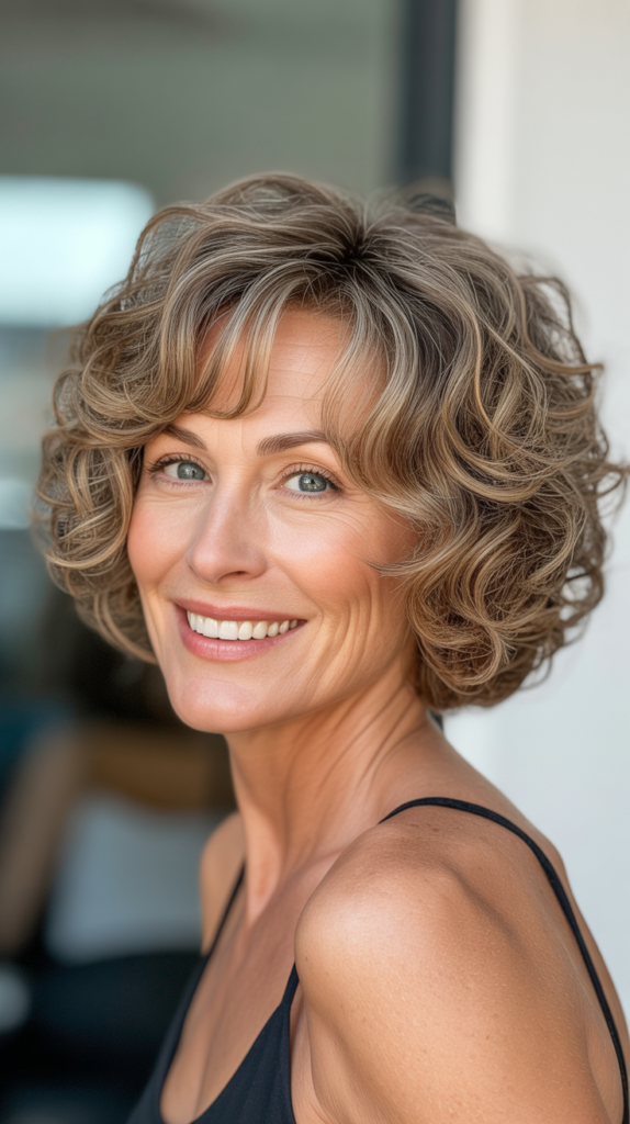 Voluminous Curly Bob with Defined Layers