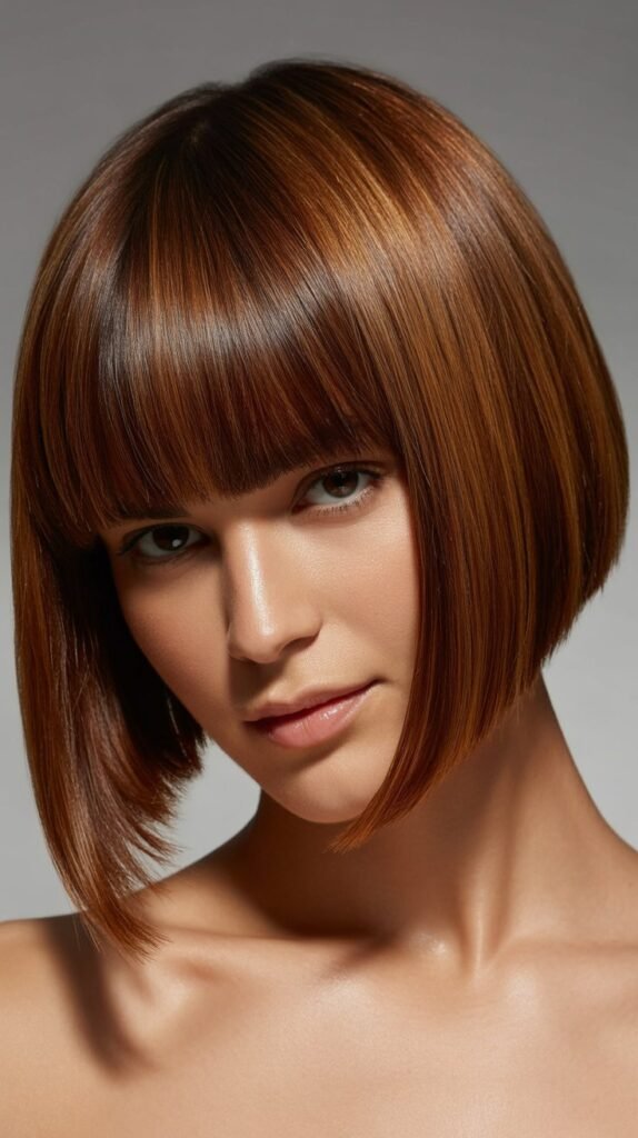 Inverted Bob With Straight-Across Bangs