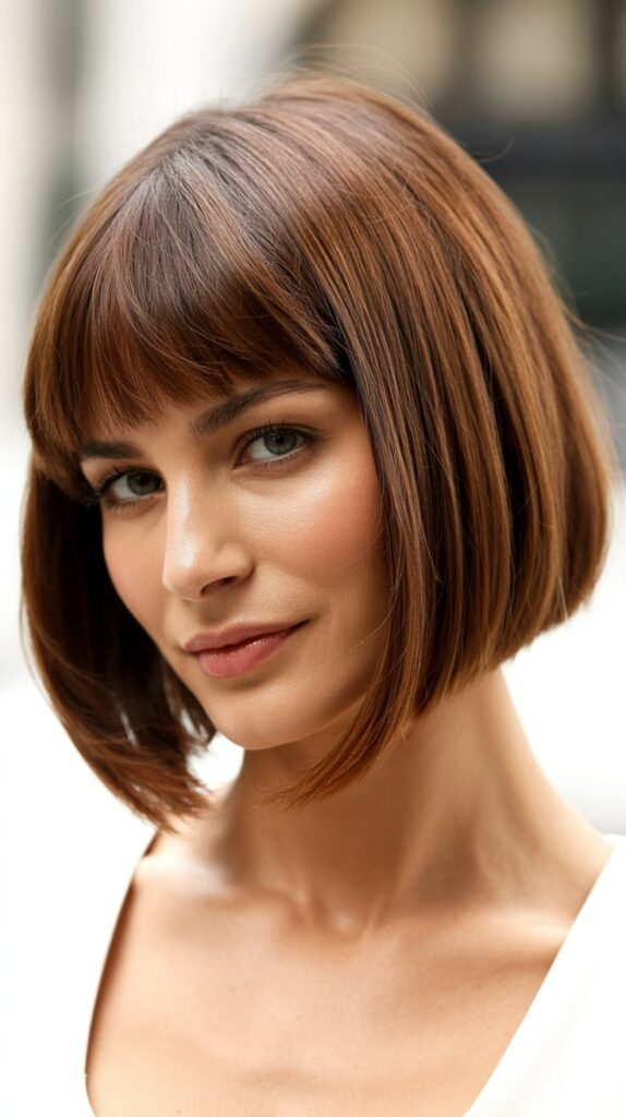 36 Stunning French Bob Haircuts With Bangs for Instant Fashion Edge 29 French Bob With Diagonal Bangs