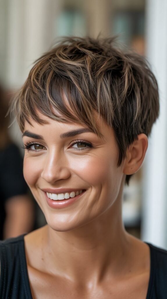 Textured Pixie with Choppy Layers