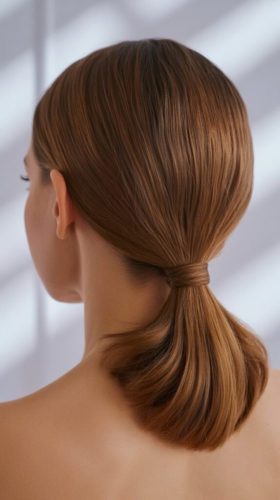 Sleek Middle Part Low Ponytail