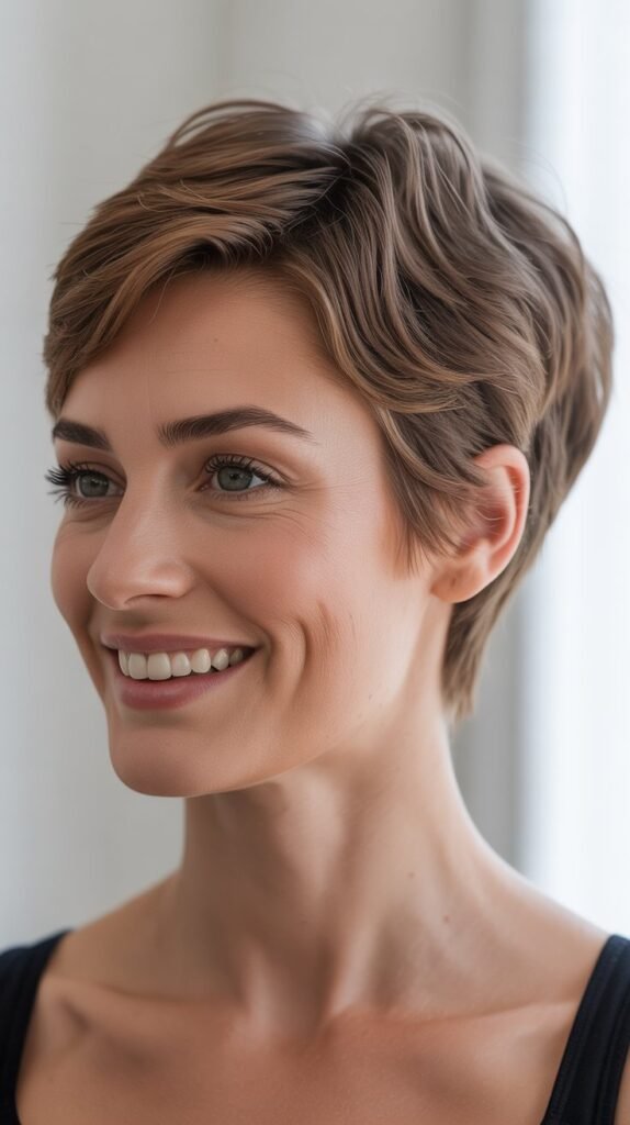 Pixie with Graduated Neckline