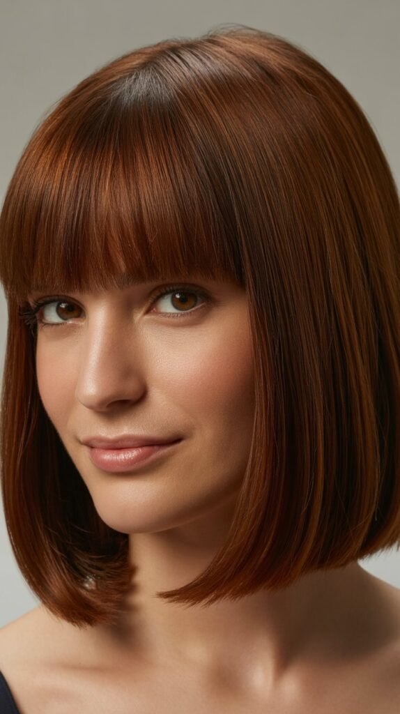 Classic Blunt Bangs with Shoulder-Length Bob